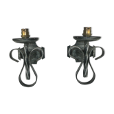 Pair of wall light in wrought iron