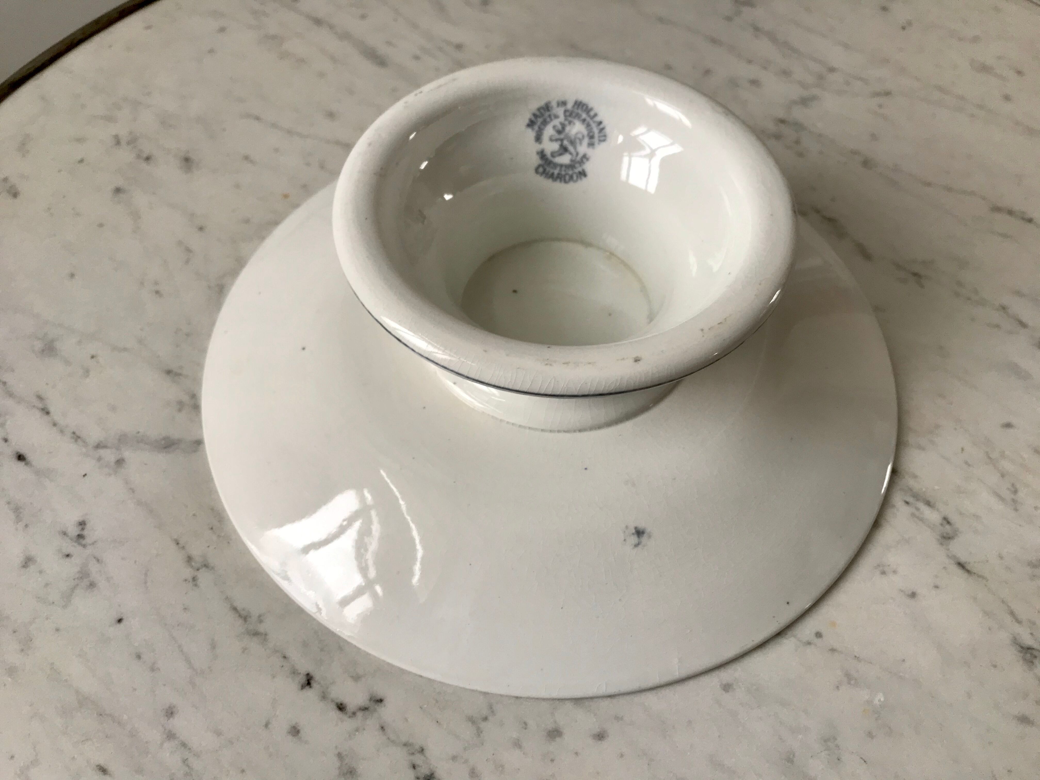 Compotier Iron Earth Company Ceramics Maestricht model Thistle made in Holland late nineteenth