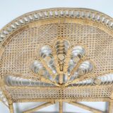 Rattan headboard decoration peacock tail