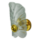 Frosted leaf wall lamp, murano glass, italy, 1970