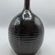 wide ceramic vase with fine brown collar - H: 23cm