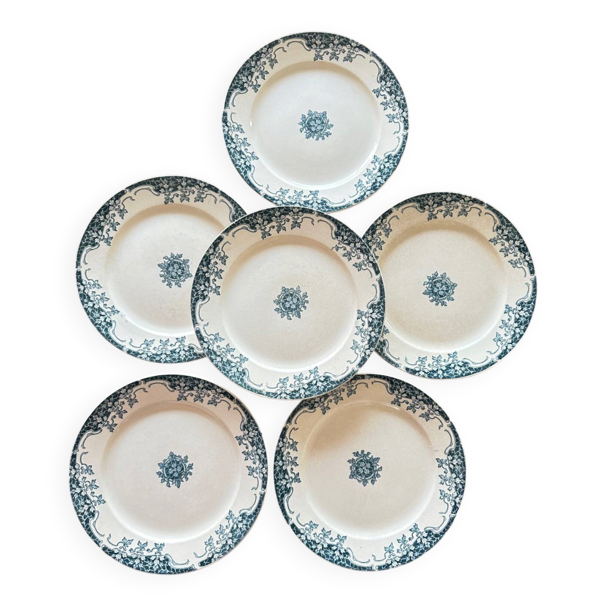 6 antique dinner plates