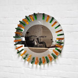 Miroir mural en verre de cristal des années 1960