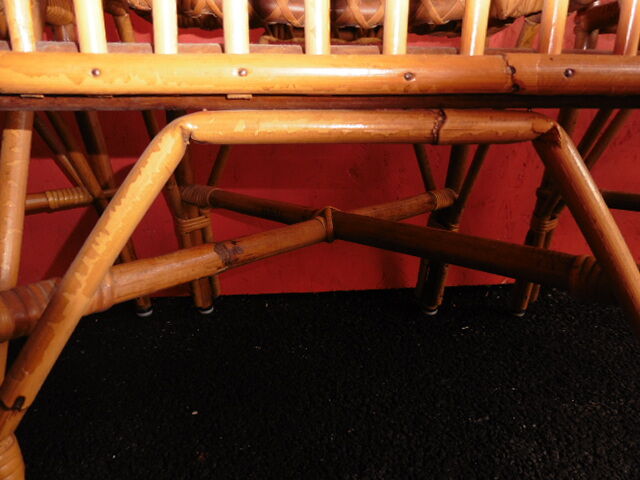 4 vintage wicker and rattan chairs 1970