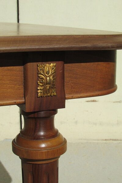 Art Deco square table in solid walnut, 14 people
