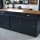 1950s pine sliding door counter