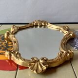 Vintage wall mirror in gold plaster - rococo style