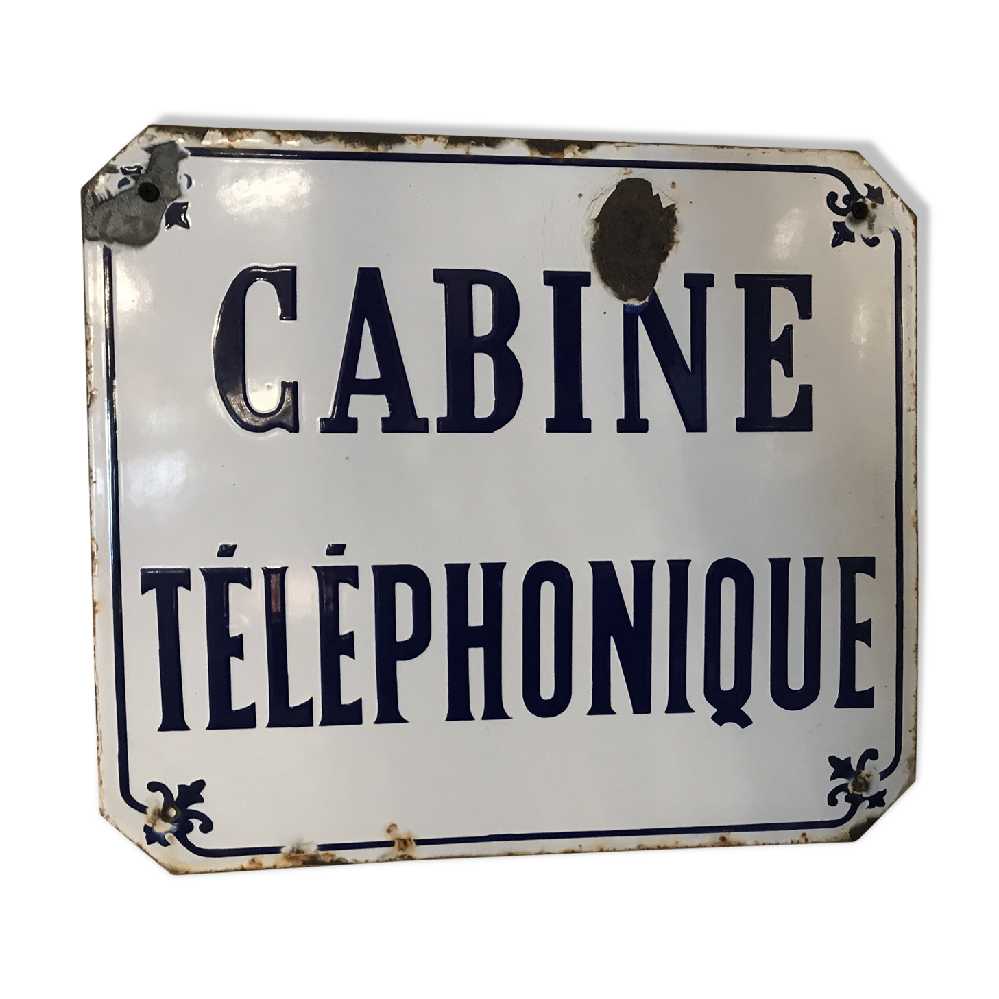 Enamelled telephone booth