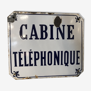 Plaque émaillée cabine téléphonique