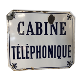 Plaque émaillée cabine téléphonique