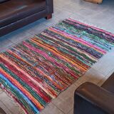 Tapis en coton tissé multicolore - 108cm x 180cm