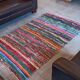 Multicolored woven cotton rug - 108cm x 180cm