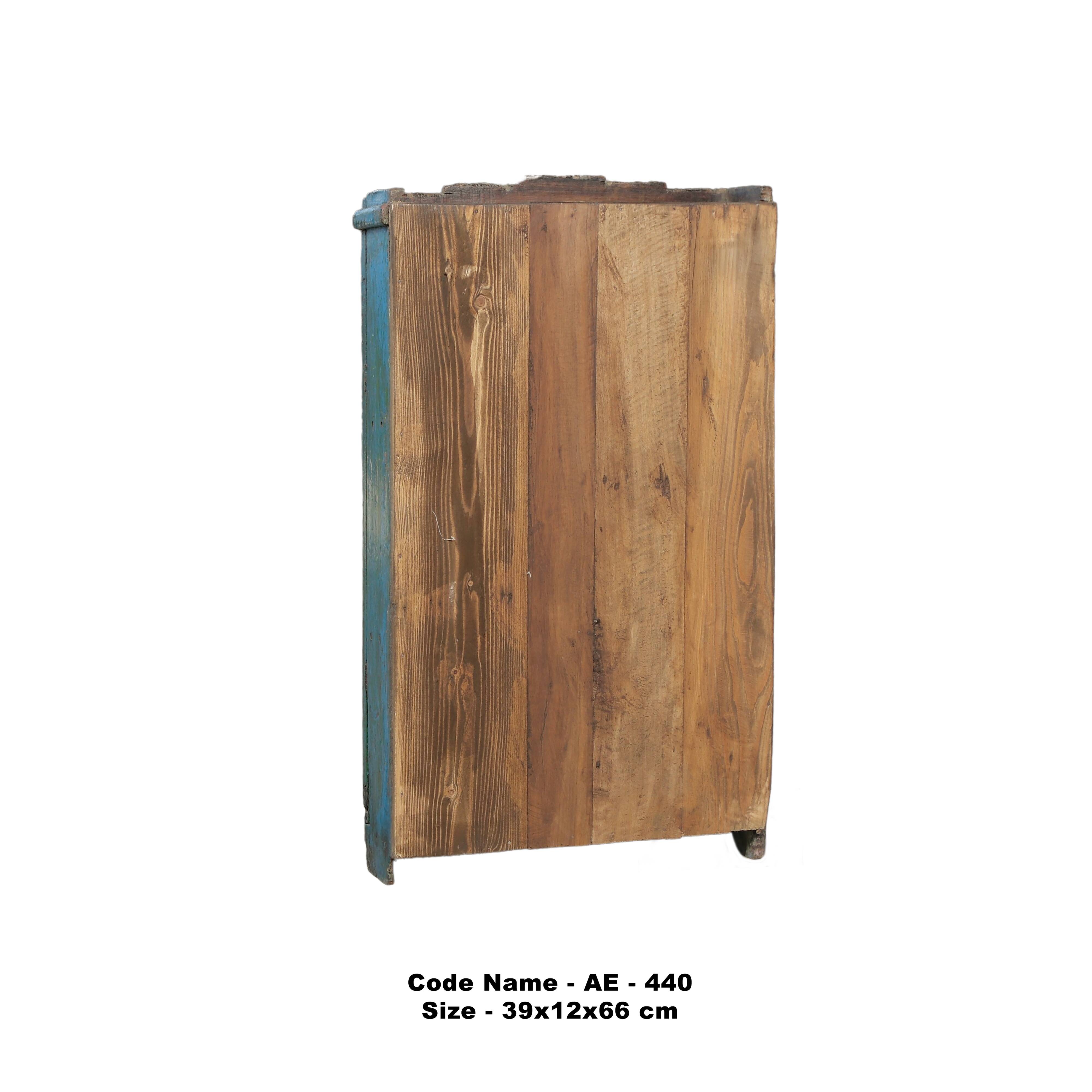 Vitrine en teck ancien (patine bleue)