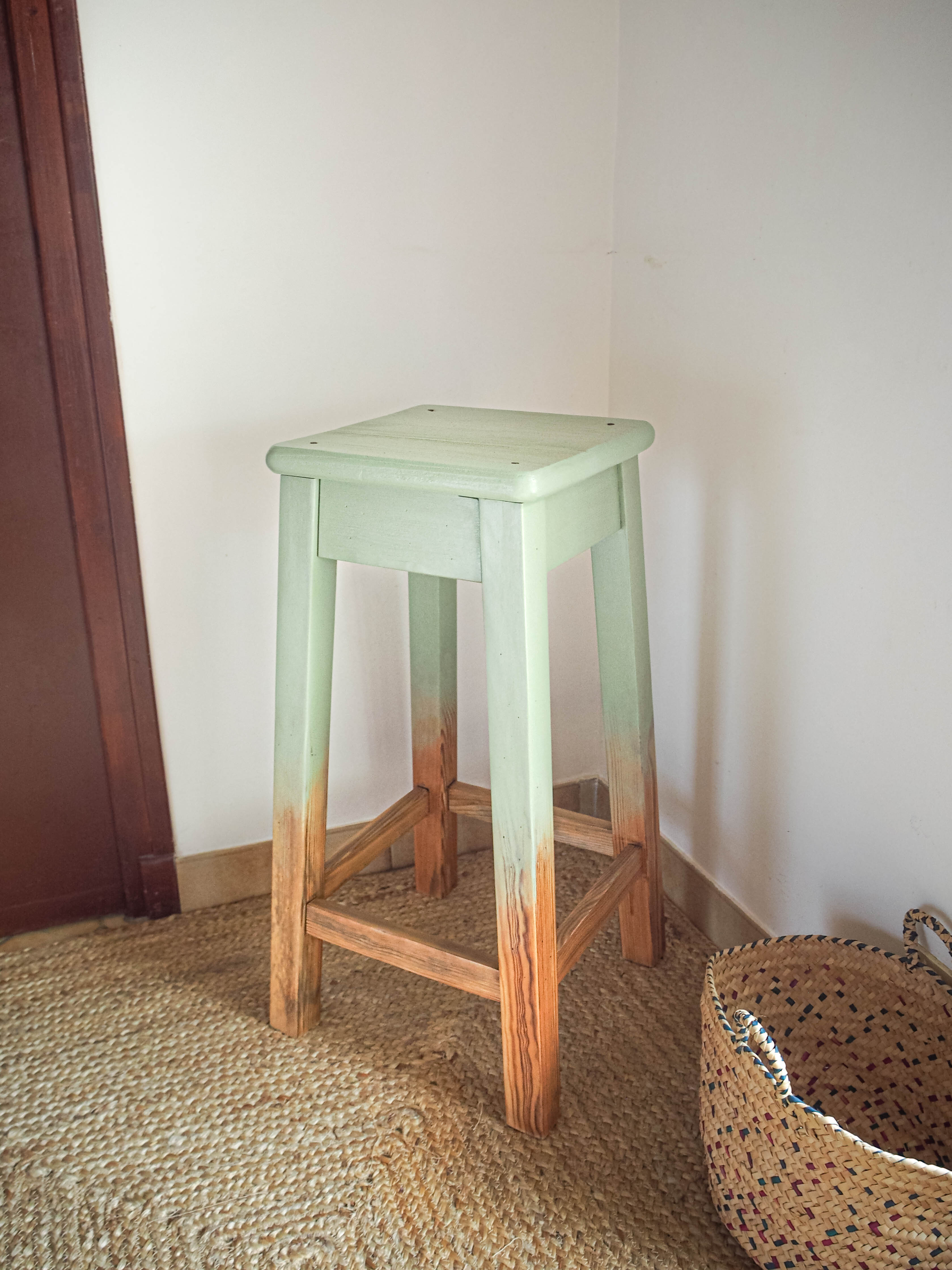 Wooden bar stool