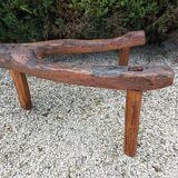 Brutalist wooden bench