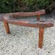 Brutalist wooden bench