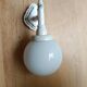 Wall lamp, cast iron and opal glass