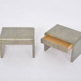Mid-Century Modern Bedside Tables Made of Laquered Goat Skin by Aldo Tura