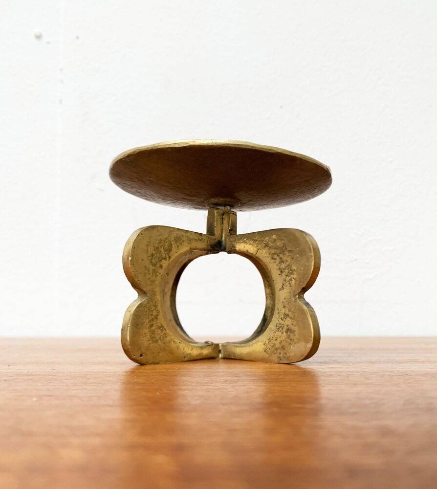 Mid-century brutalist metal candlestick, 1960s