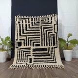 Handmade wool rug Morocco 3 x 2 m