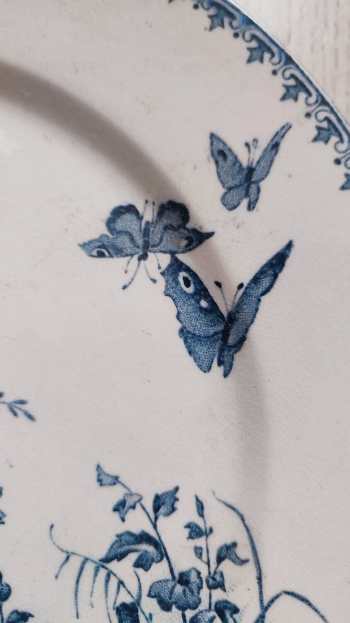 4 assiettes plates en faience de Sarreguemines, Tsarine