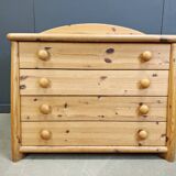 Scandinavian pine wood chest of drawers, 1980s