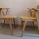 Pair of vintage 1950 sandblasted bridge armchairs