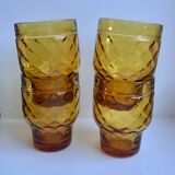 Set of 4 amber glasses Pernod 70s