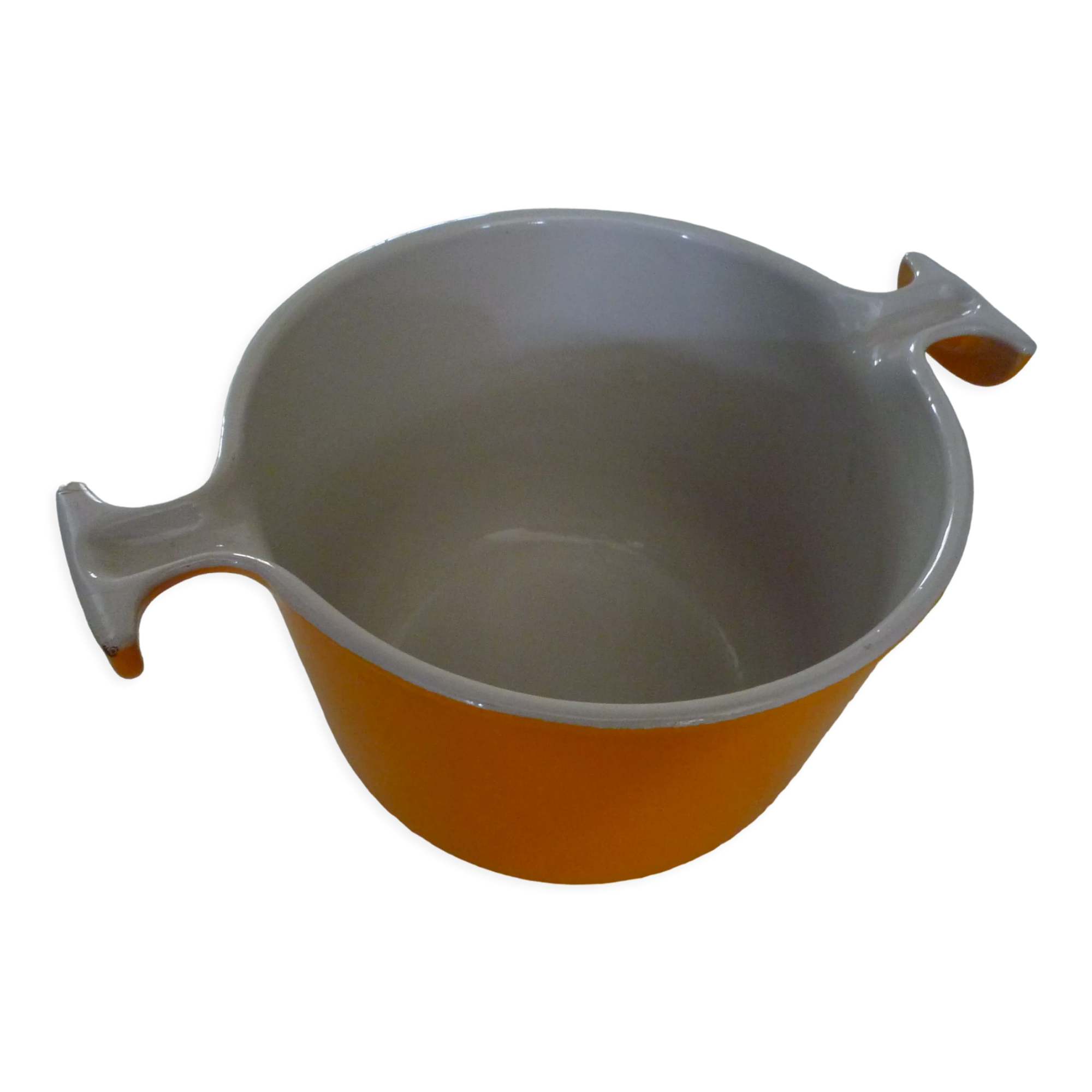 Pot à fondue Le Creuset par Enzo Mari fonte émaillée, 70s