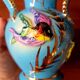Pair of vintage blue pink ceramic VASES Ceroc Monaco