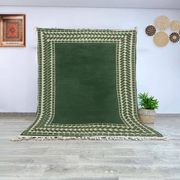 Tapis marocain beni ourain traditionnel vert taille 1,4/2,6 m