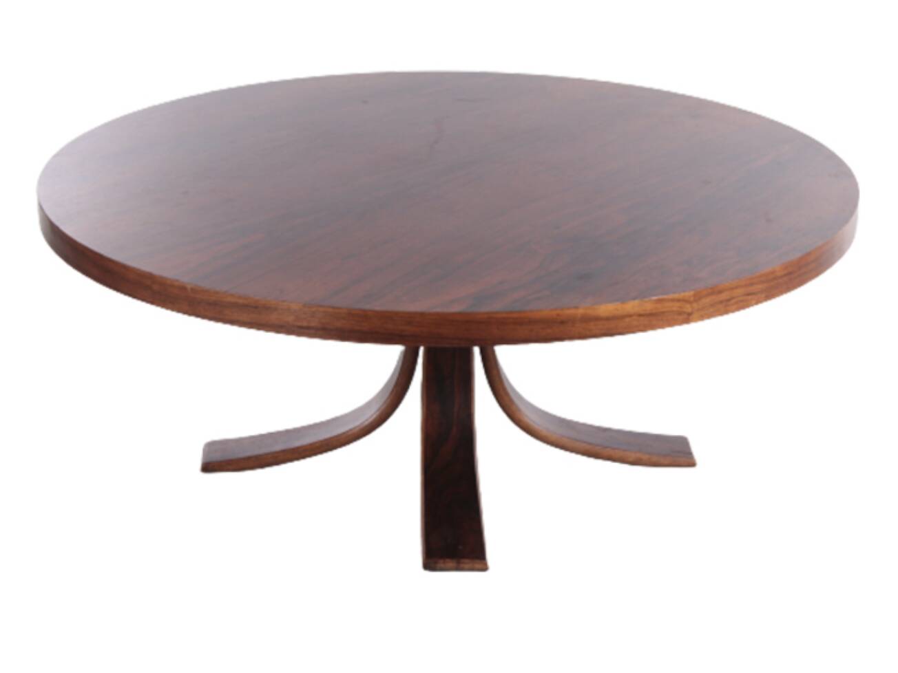 Vintage round coffee table in rosewood veneer, 60s design