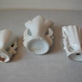 Lot de 3 anciens petit vase mariage communion baptême en porcelaine blanche doré