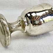 Painted blown glass egg cup with mercury gilding, 19th century.