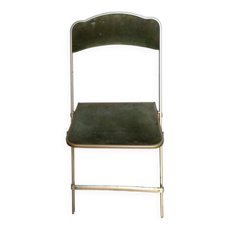 Folding chairs, opera theatre, 70s, brass, velvet
