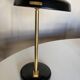 1960 black sheet metal and brass orientable lamp