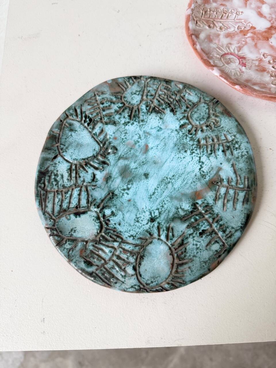 Pair of Vallauris ceramic dinner plates