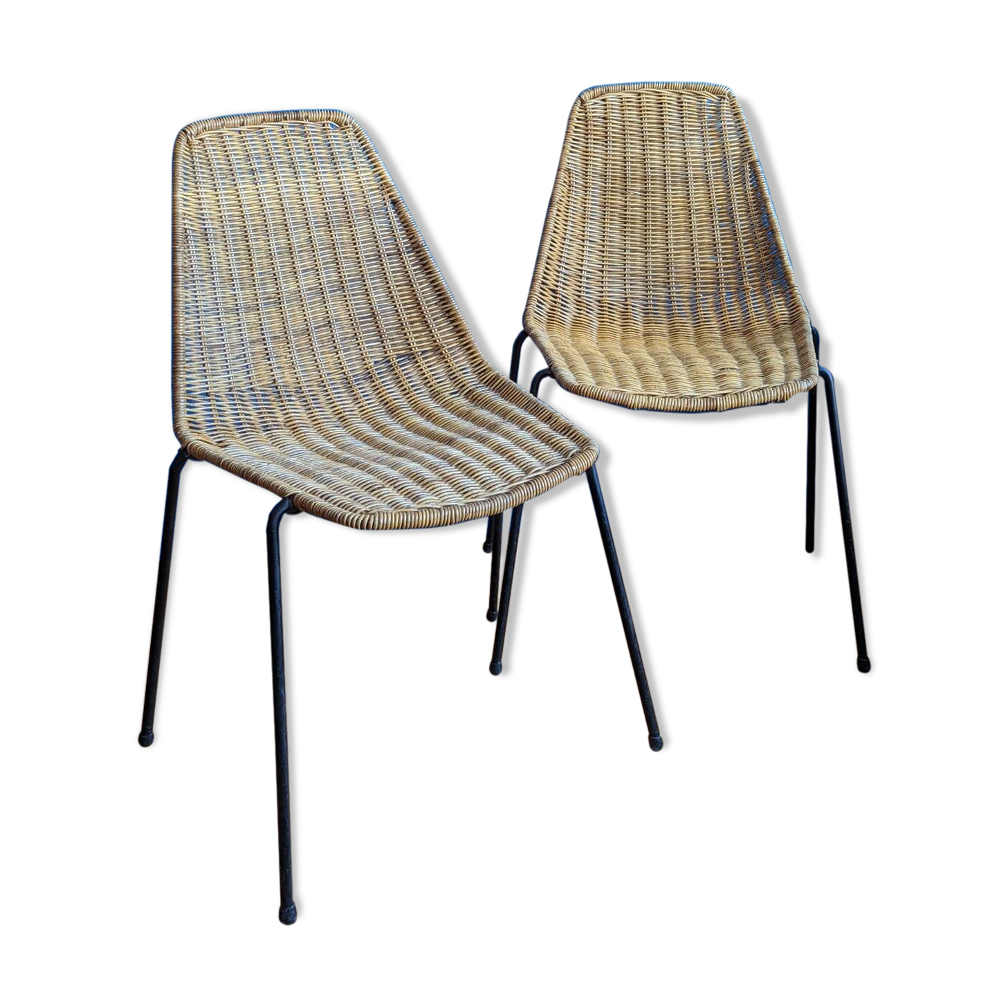 Pair of “Basket” chairs by Gian Franco Legler
