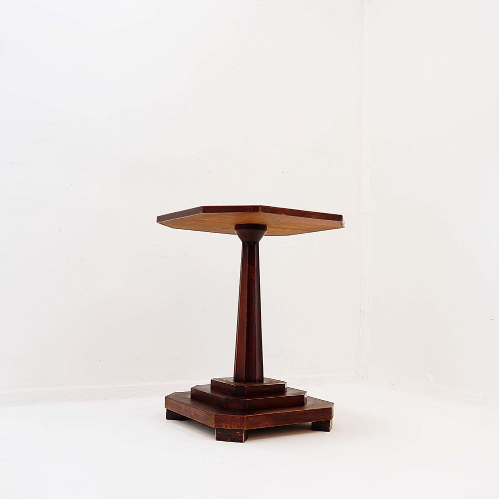 Table piédestal octogonale art déco française - années 1930