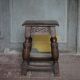 Antique wooden stool in Elizabethan English style, occasional stool