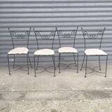 Set of four wrought iron chairs 1960
