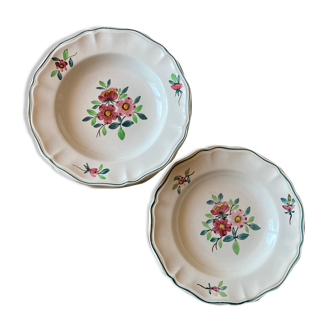 Set of 6 hollow plates Sarreguemines model Amazonas