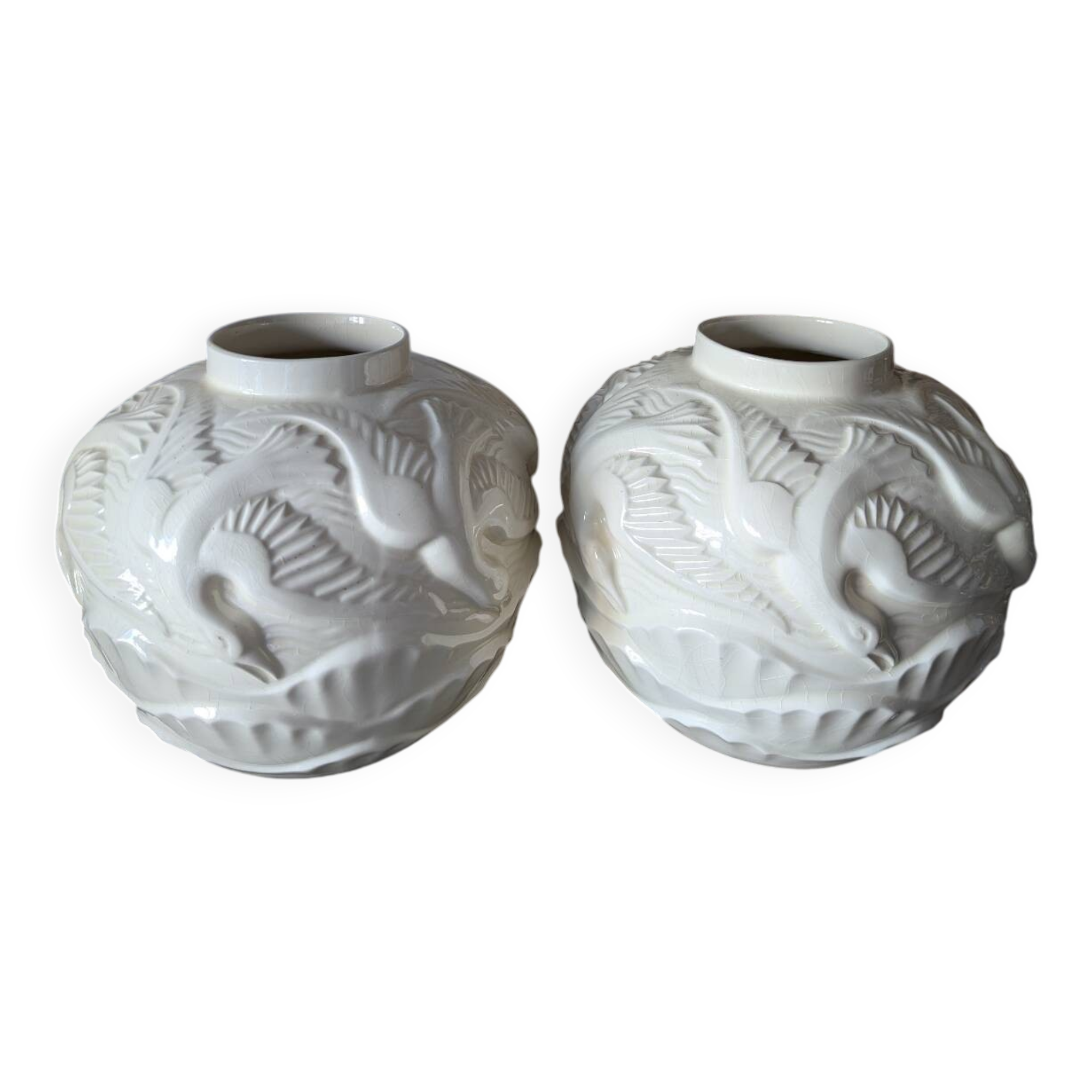 Art Deco Seagull Ball Vase