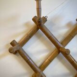 Oak accordion coat rack with 10 hooks