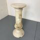 Vintage Spanish Alabaster Pedestal Column with Original Vase, 1970s, Set of 2