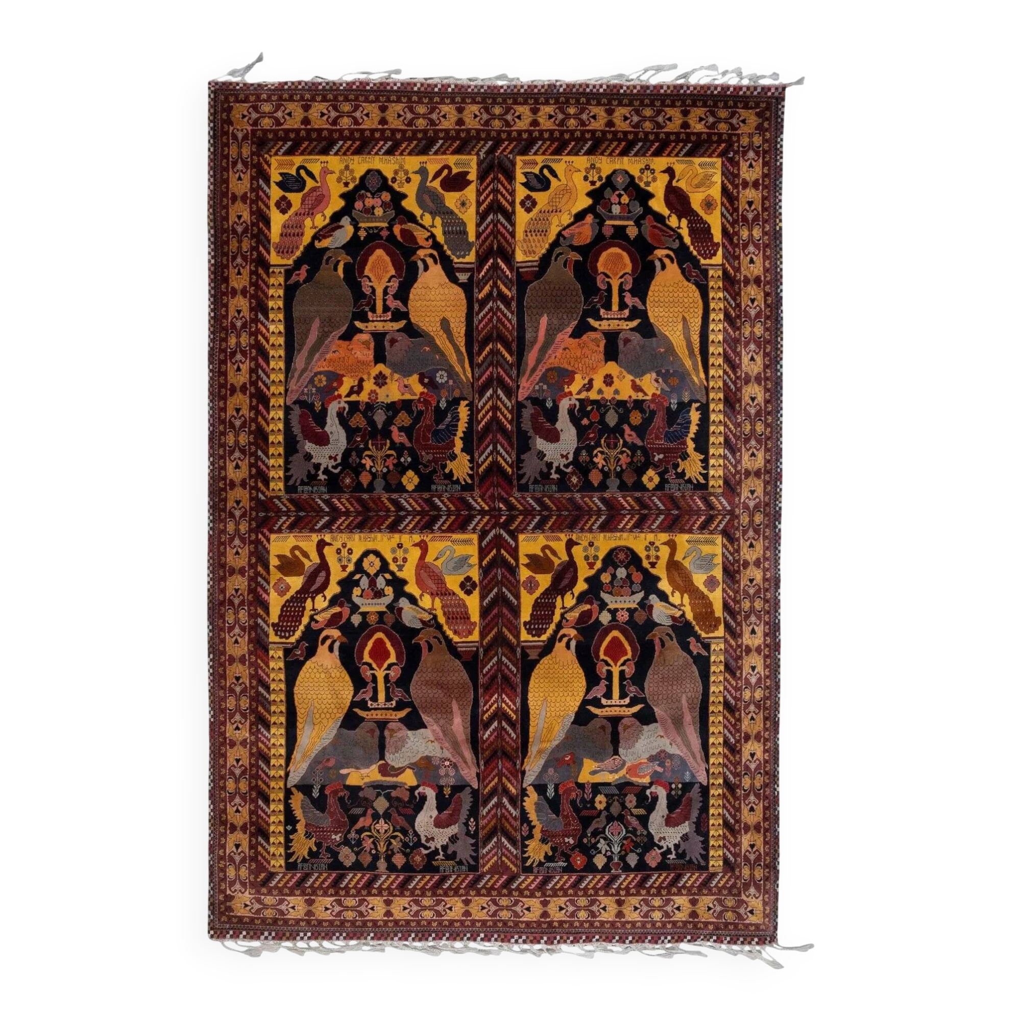 Vintage Turkish rug handmade 202x302 cm