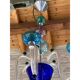 Vintage 1980s multicolor murano glass chandelier