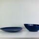 Dish and bowl Blå eld by Hertha Bengtson for Rörstrand Sweden, ceramic.