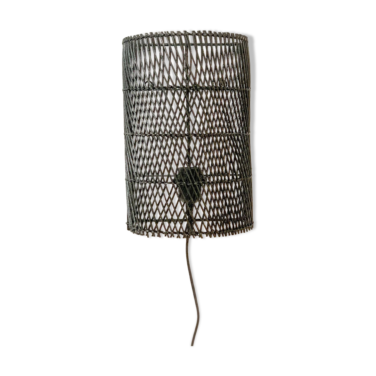 Black rattan wall light
