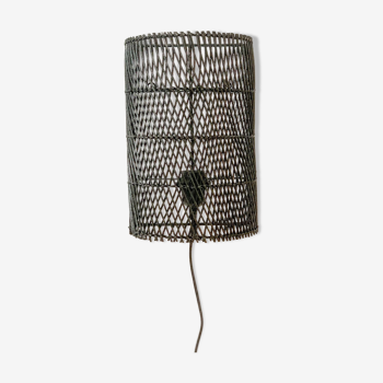 Black rattan wall light